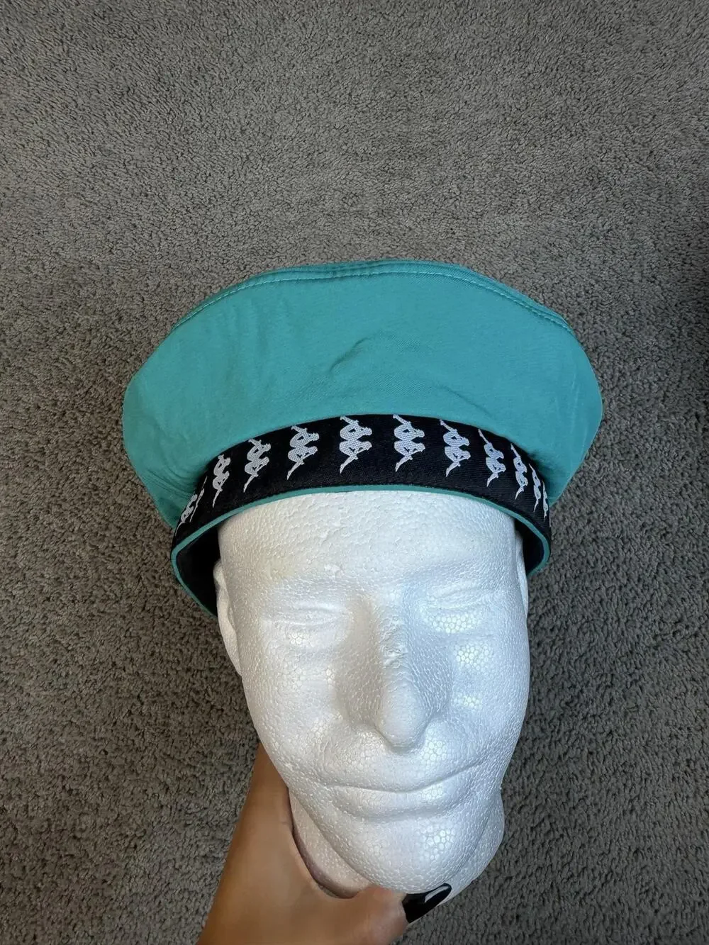 Kappa Hat Beret Strap Back Mens One Size Green Lined Insulated Fleece Casual